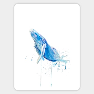 watercolor whale illustration Sticker